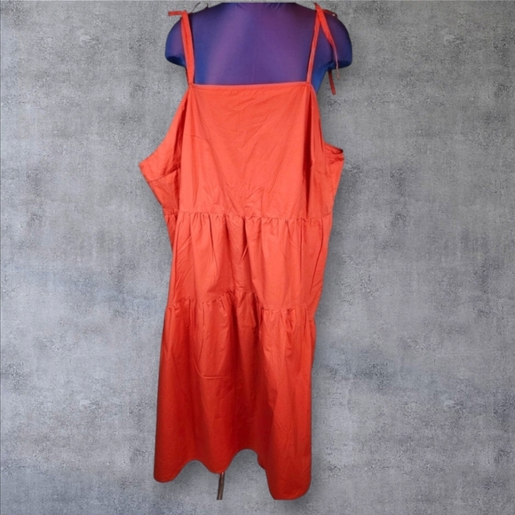 Who What Wear Orange Smocked Back Tiered Maxi Dress Size 4X Women's‎ Plus - Picture 1 of 7